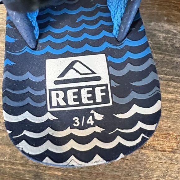 Kids Childrens Baby Reef Sandals Flip Flops Blue Size 3 4 C GUC - Picture 6 of 6